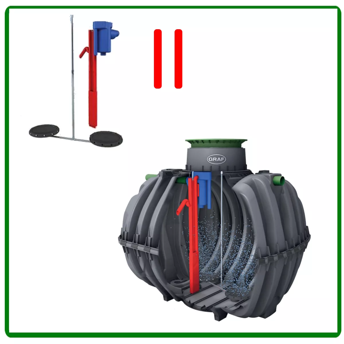 Graf EasyOne Vollbiologische SBR-Kleinkläranlage 11-14 EW 9600 L PKW-befahrbar biologische Kläranlage