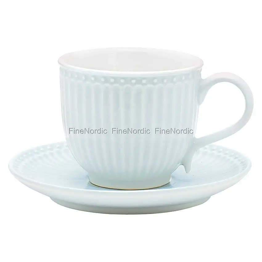 GreenGate Tasse mit Untertasse Stoneware Cup & Saucer Alice Pale Blue