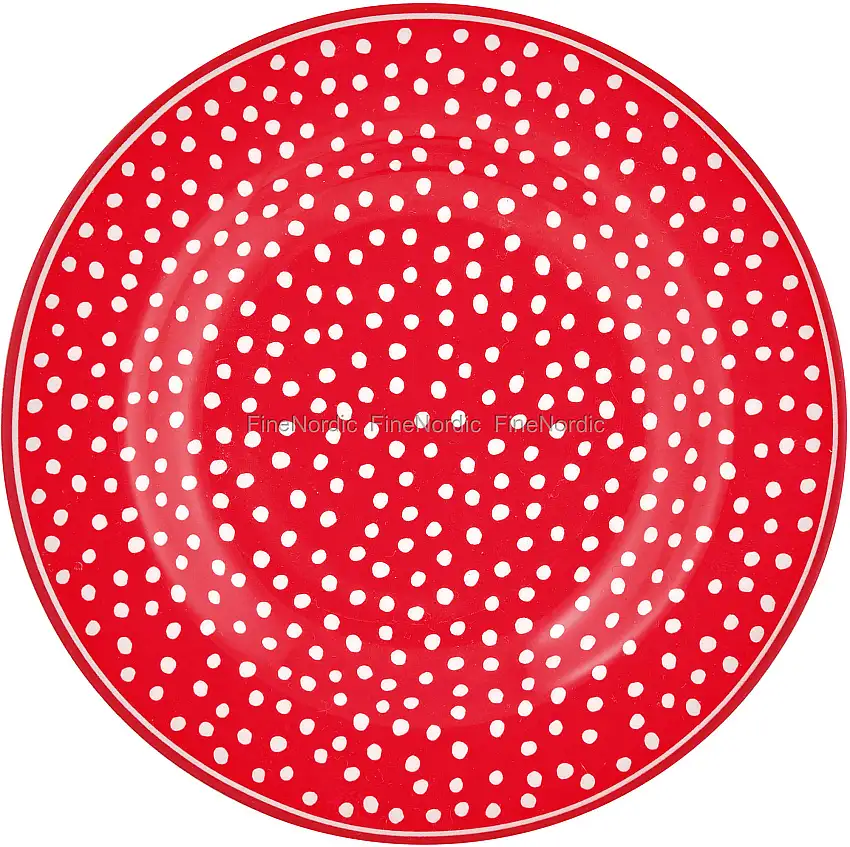 GreenGate Teller - Small Plate Dot Red