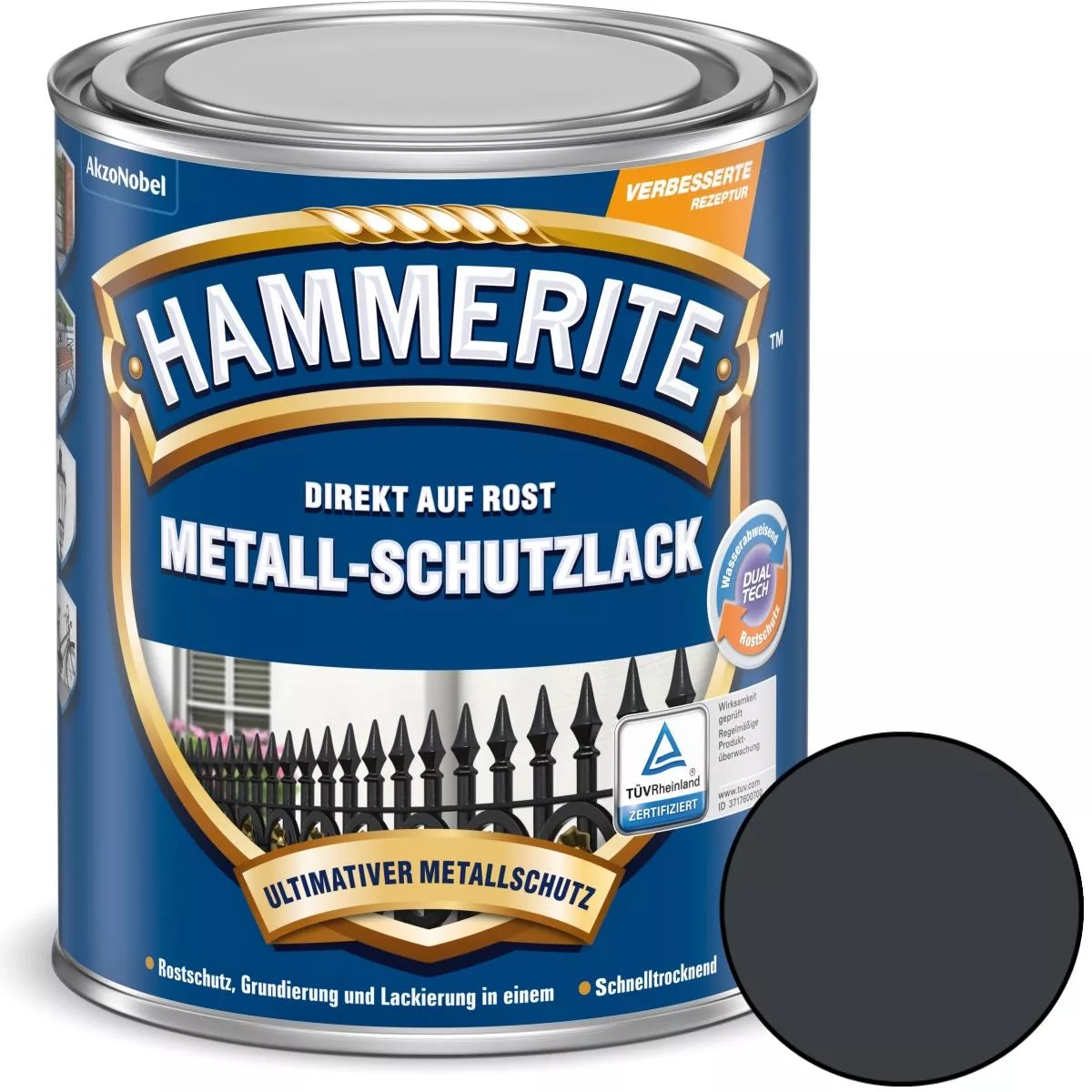 Hammerite Metallschutz-Lack glänzend 750 ml anthrazitgrau RAL 7016