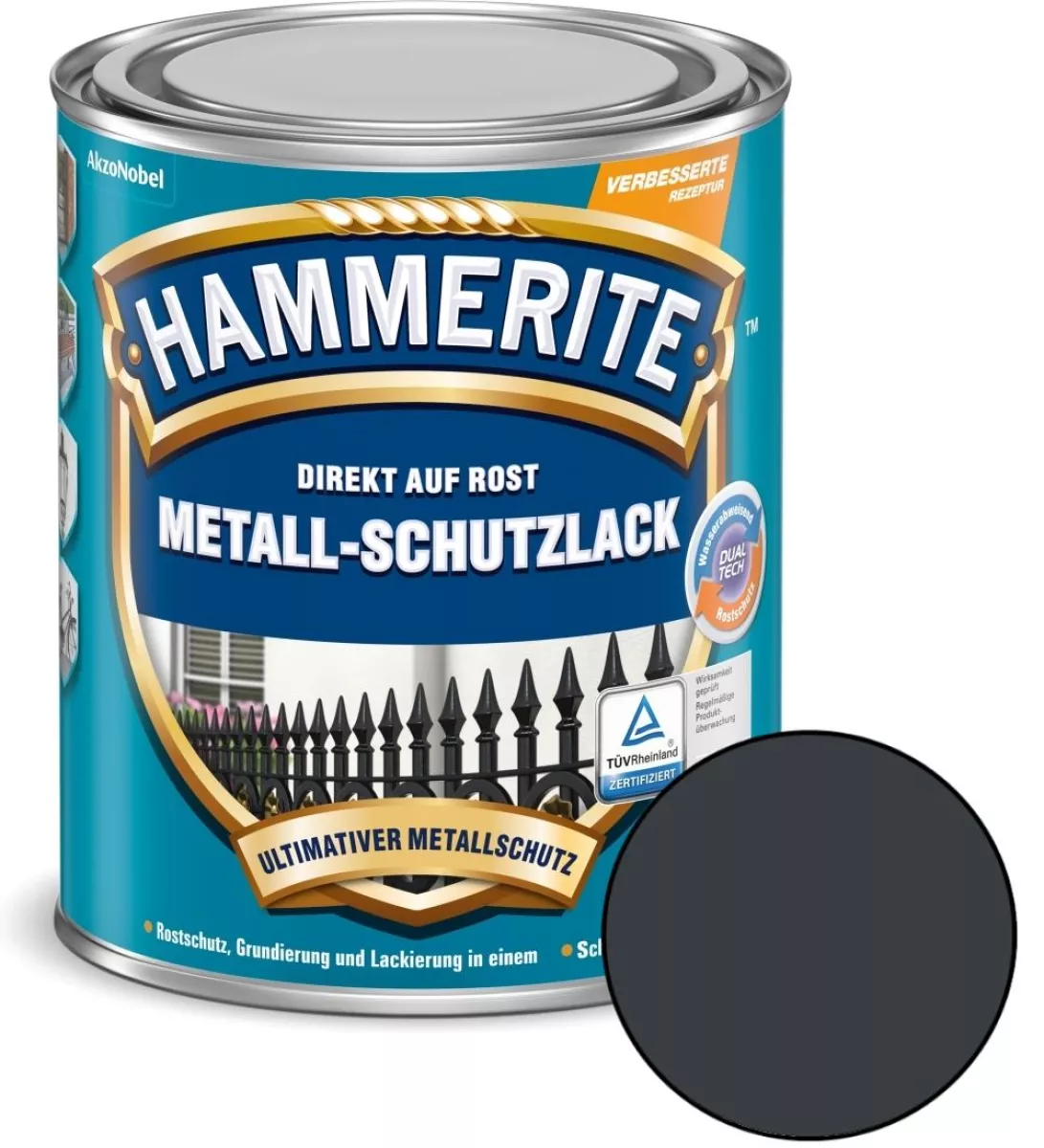 Hammerite Metallschutz-Lack Matt 2,5 L anthrazitgrau RAL 7016