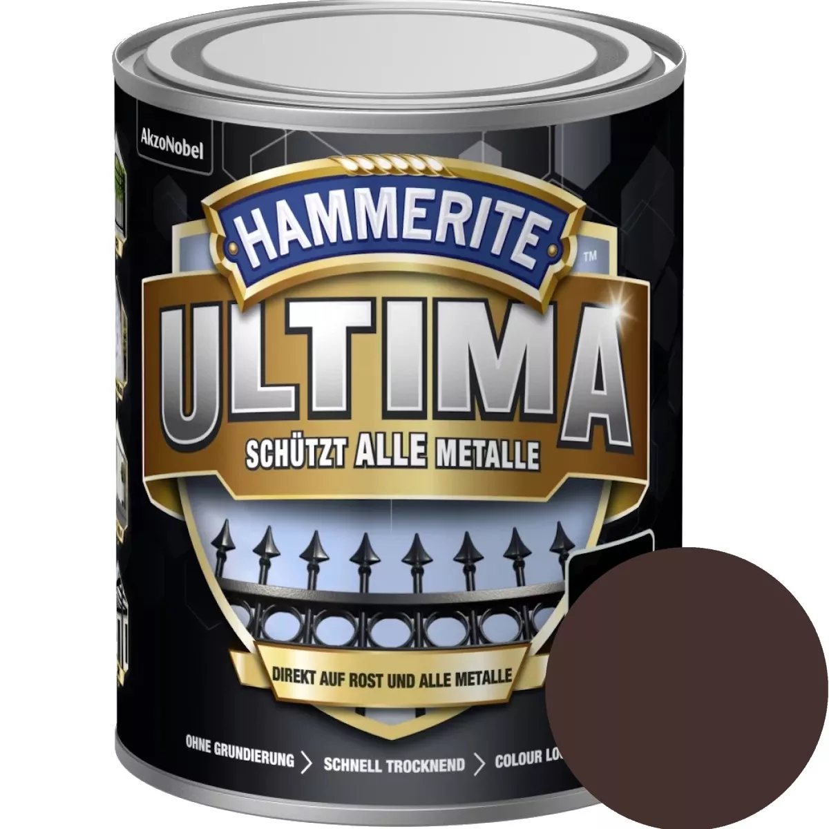 Hammerite Metallschutzlack ULTIMA glänzend Schokoladenbraun RAL 8017 250ml Rostschutz