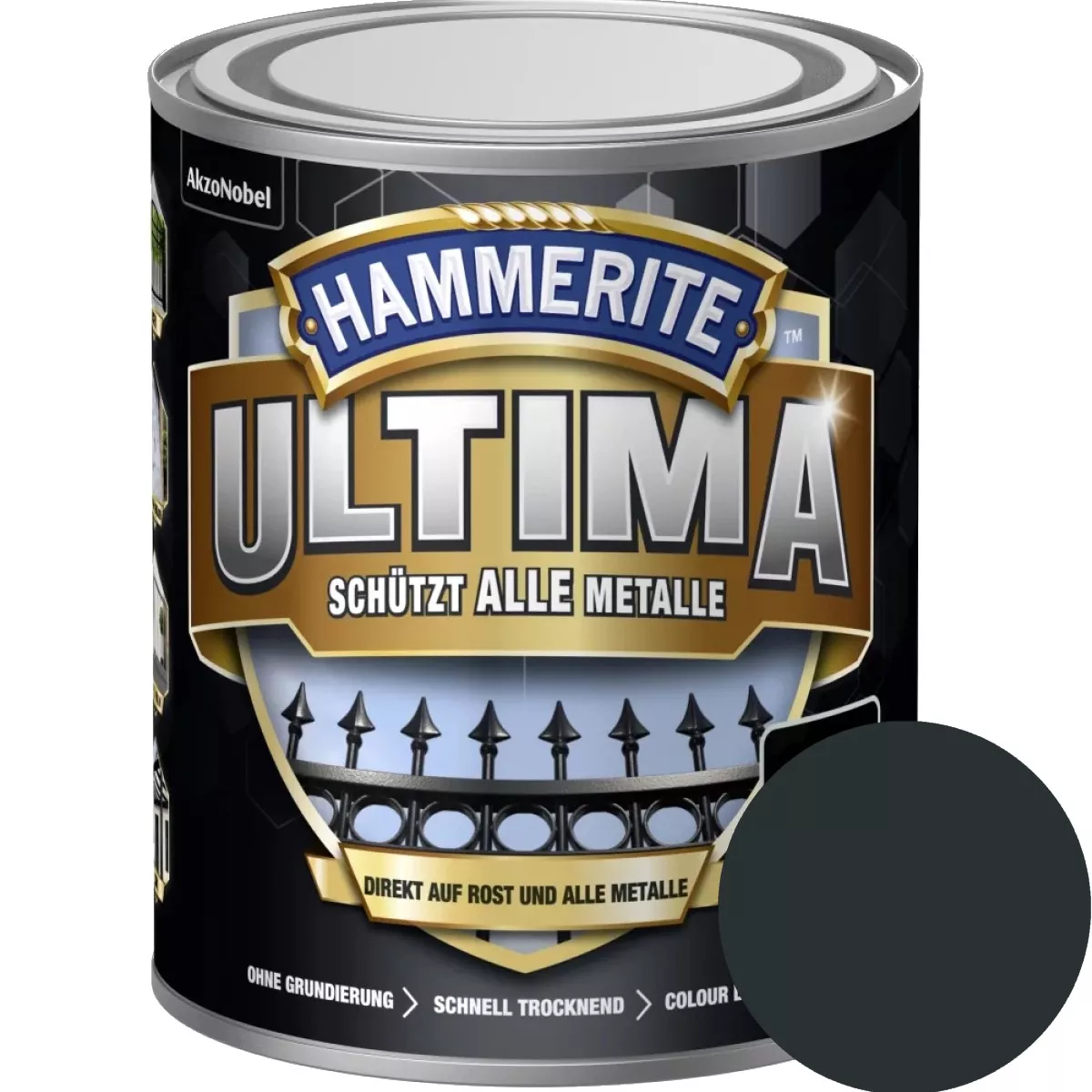 Hammerite Metallschutzlack ULTIMA glänzend Anthrazitgrau RAL 7016 250ml Rostschutz