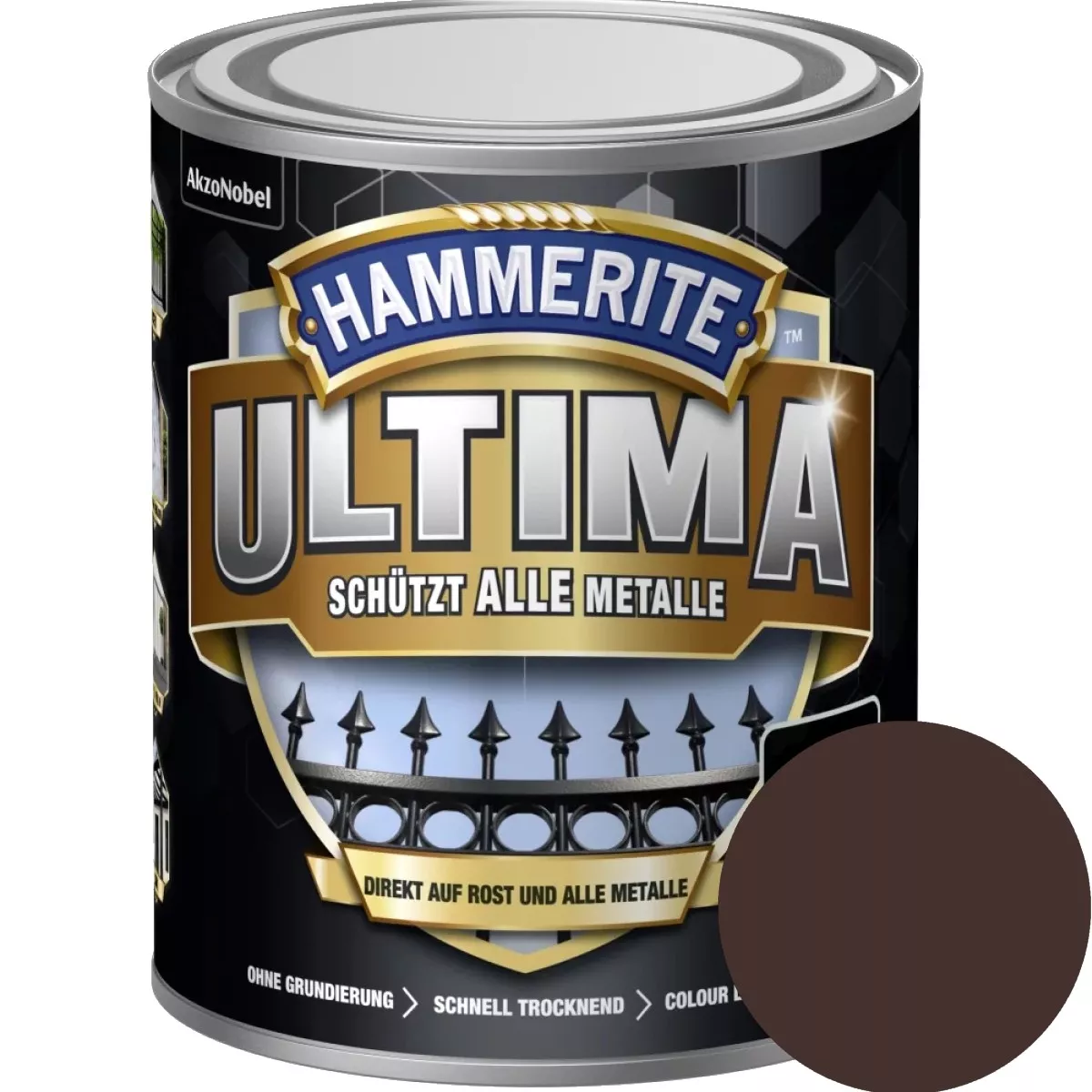 Hammerite Metallschutzlack ULTIMA glänzend Schokoladenbraun RAL 8017 750ml Rostschutz