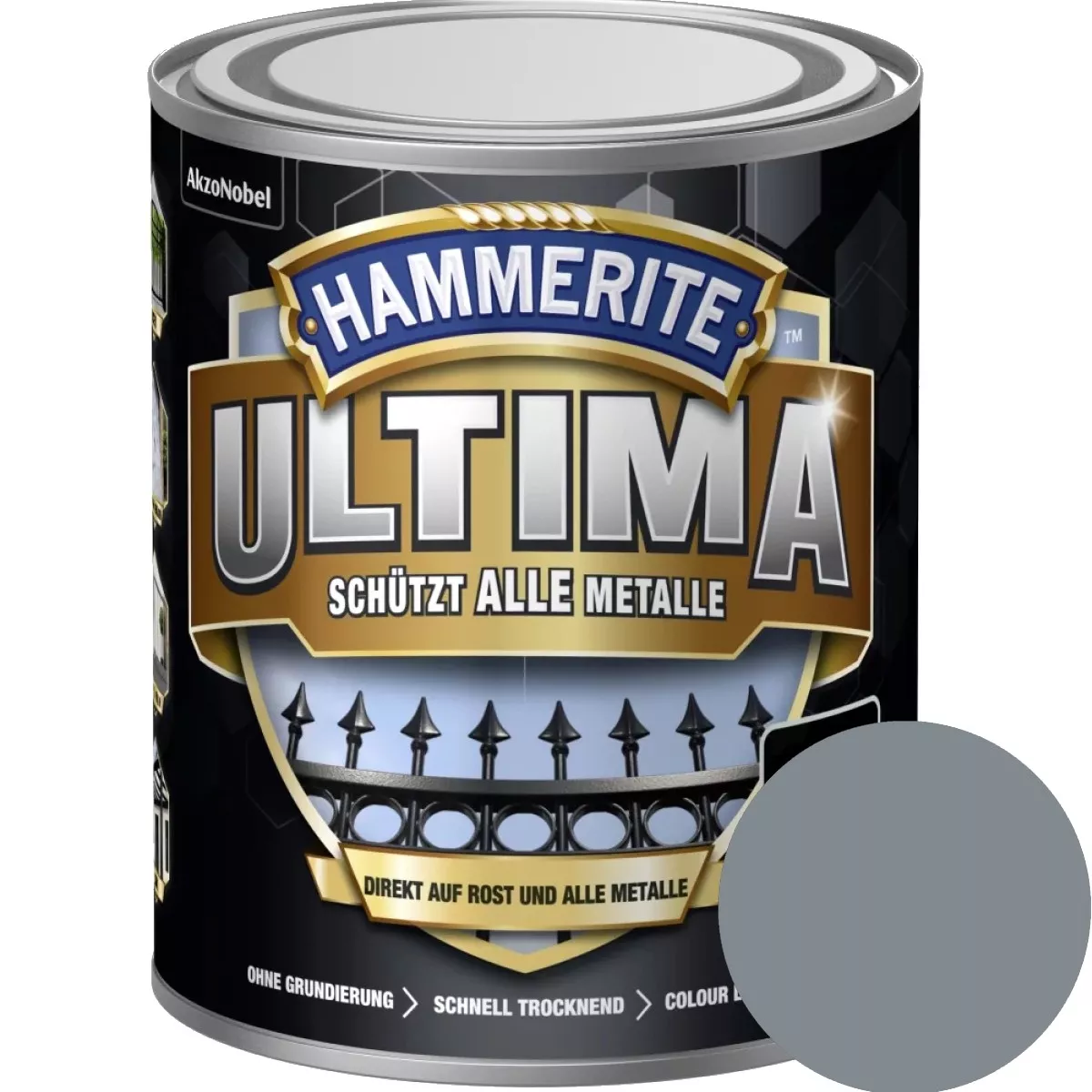 Hammerite Metallschutzlack ULTIMA Sandstruktur Telegrau RAL7046 250 ml