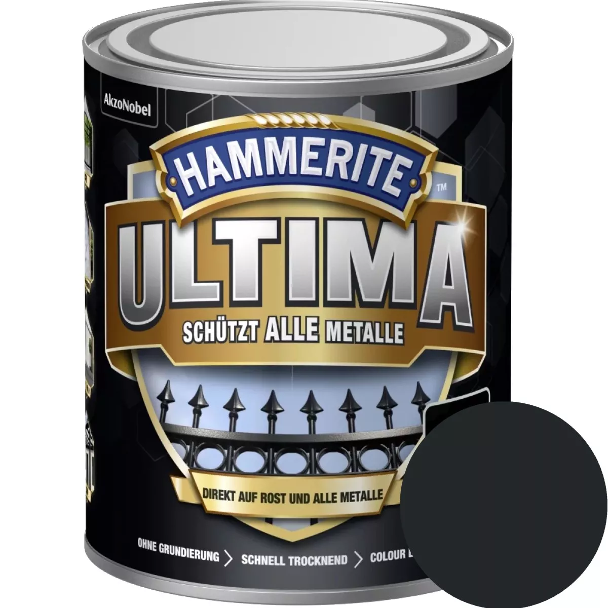 Hammerite Metallschutzlack ULTIMA Sandstruktur Schwarzgrau RAL7021 750 ml