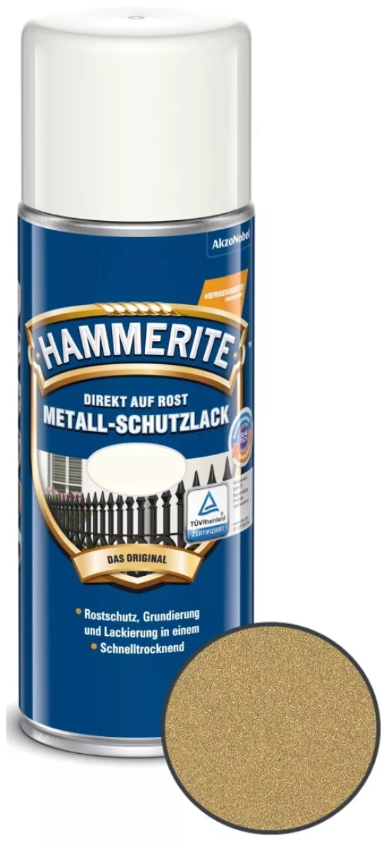Hammerite Spraydose Metallschutz-Lack Glänzend 400 ml gold