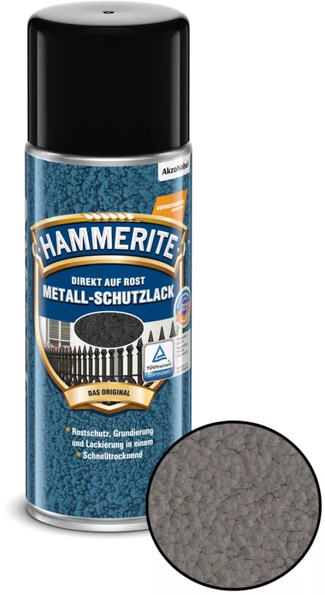 Hammerite Spraydose Metallschutz-Lack Hammerschlag 400 ml dunkelgrau