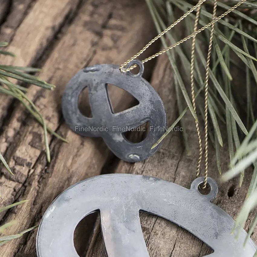 Ib Laursen Brezel Mini mit Goldfarbigem Draht Zink