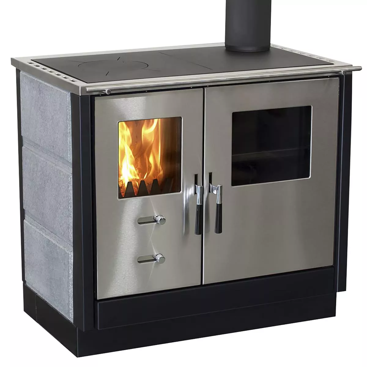 Kleining Küchenherd MAAS Kaminofen stahl Steinverkleidung 8,3 kW