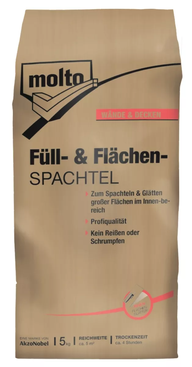 Molto Füll- und Flächenspachtel 5kg Spachtelpulver Spachteln und Glätten