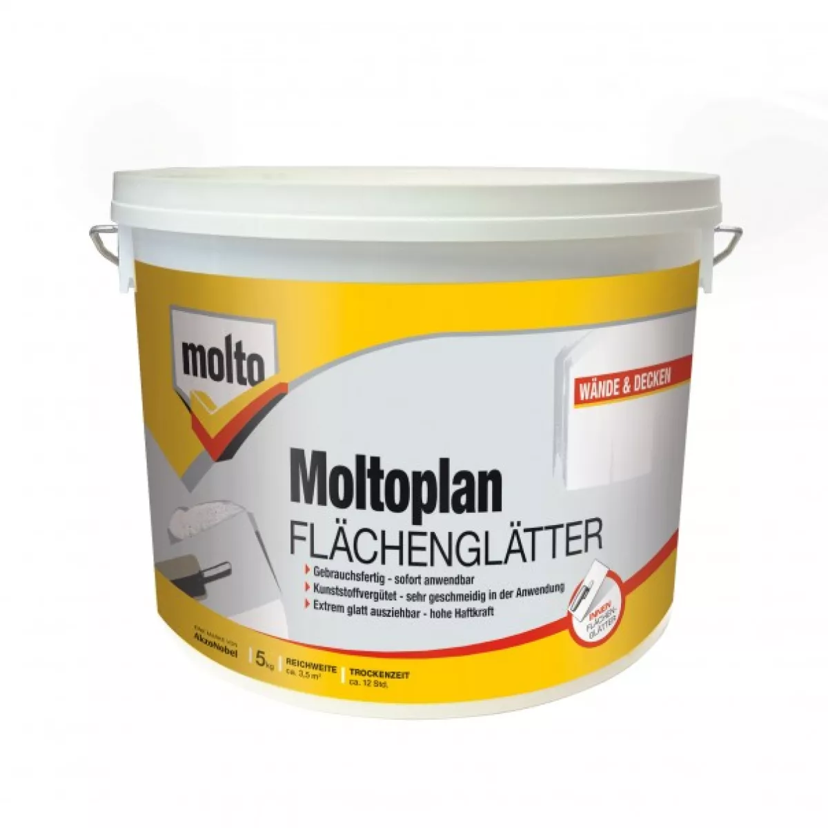 Molto Flächenglätter Moltoplan 5 Kg Innen-Fertigspachtel