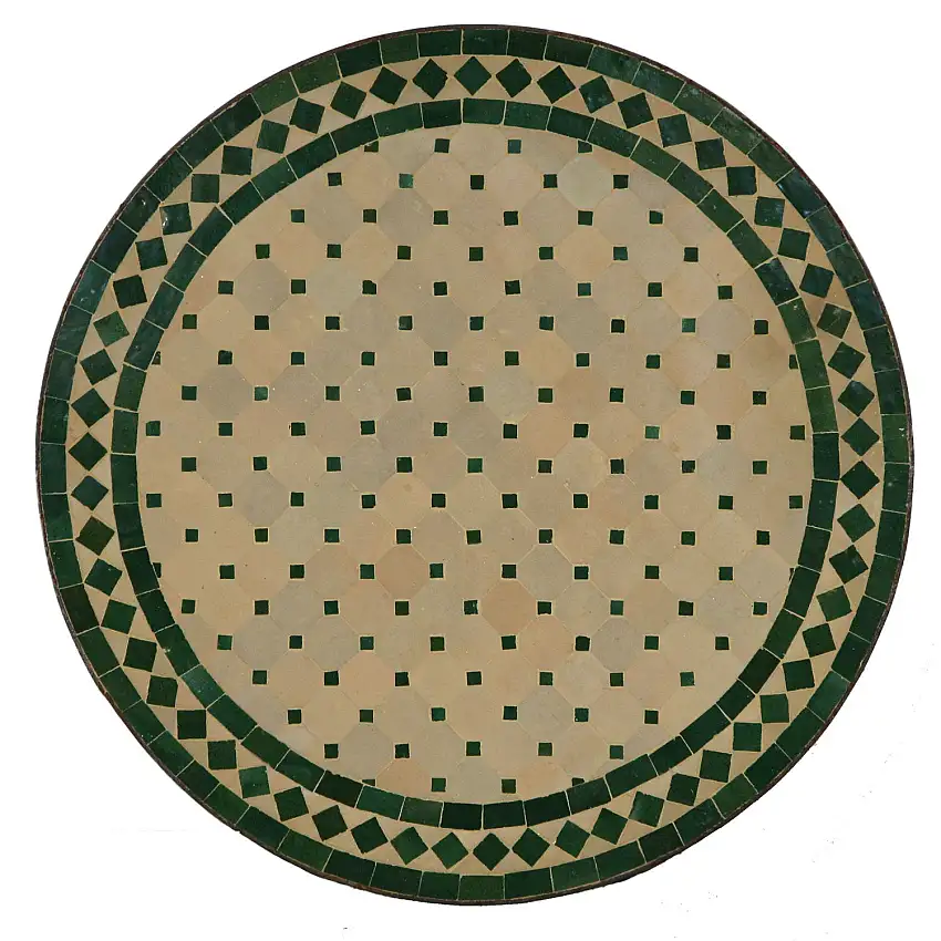Mosaik Bistrotisch Rund 70 cm Grün/Raute