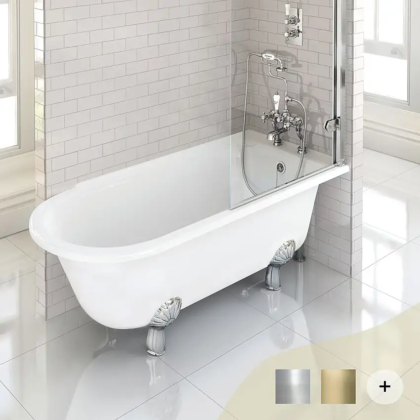 Freistehende Dusch-Badewanne Hampton 1500 rechts