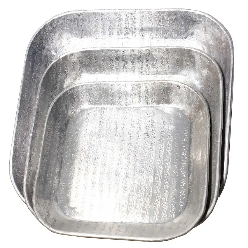 Orientalisches Tablett Prisma Silber