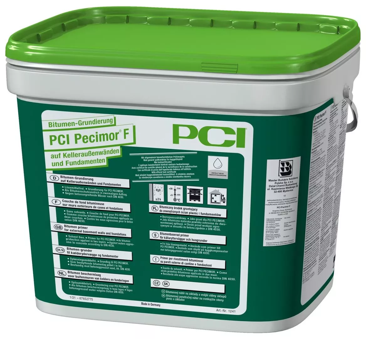 PCI Pecimor F Bitumen-Grundierung auf Kelleraußenwänden und Fundamenten schwarzbraun 10 l