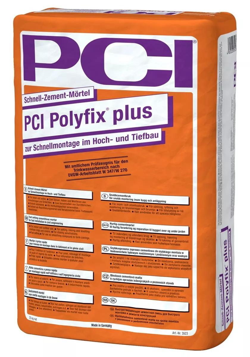 PCI Polyfix Plus Schnell-Zement-Mörtel zur Schnellmontage im Hoch- und Tiefbau 25 kg