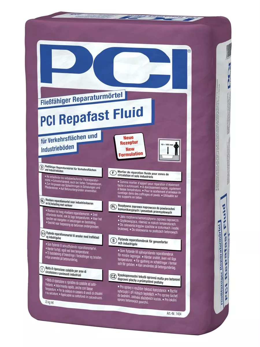 PCI Repafast Fluid Fließfähiger Reparaturmörtel für Verkehrsflächen und Industrieböden 25 kg