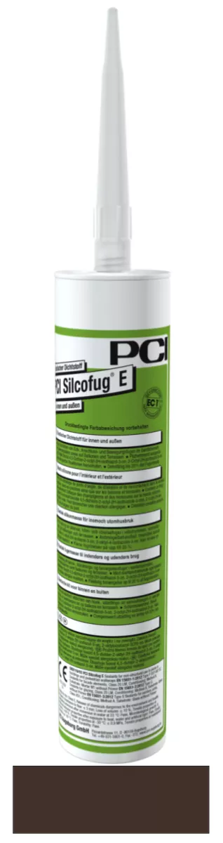 PCI Silcofug E elastischer Dichtstoff für innen und außen Silikon-Fugendichtmasse und -Klebstoff terrabraun (Nr.56) 310 ml