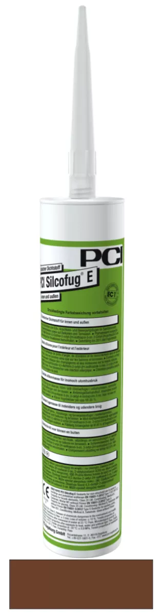 PCI Silcofug E elastischer Dichtstoff für innen und außen Silikon-Fugendichtmasse und -Klebstoff rehbraun (Nr.57) 310 ml