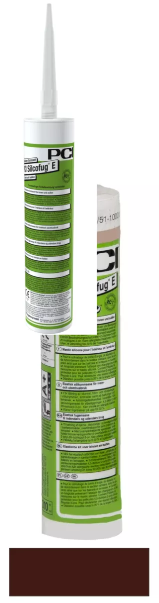 PCI Silcofug E elastischer Dichtstoff für innen und außen Silikon-Fugendichtmasse und -Klebstoff mahagoni (Nr.58) 310 ml