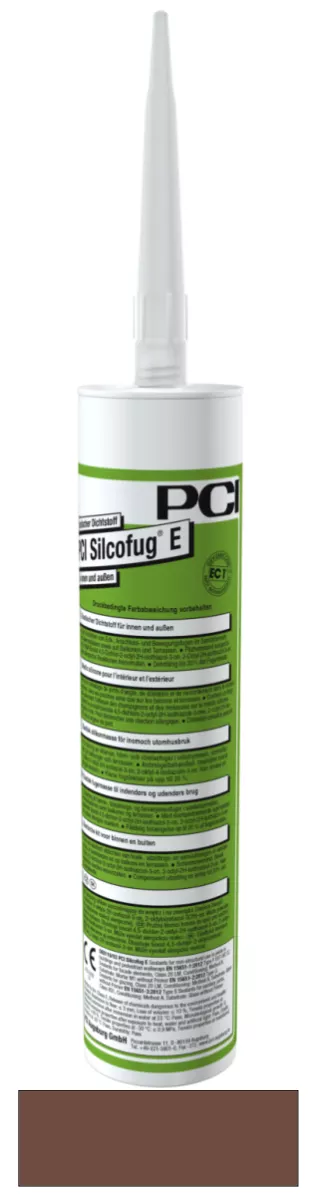 PCI Silcofug E elastischer Dichtstoff für innen und außen Silikon-Fugendichtmasse und -Klebstoff mokka (Nr.59) 310 ml