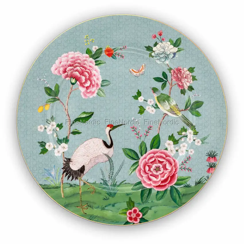 Pip Studio Servierplatte Blushing Birds Blau 32 cm