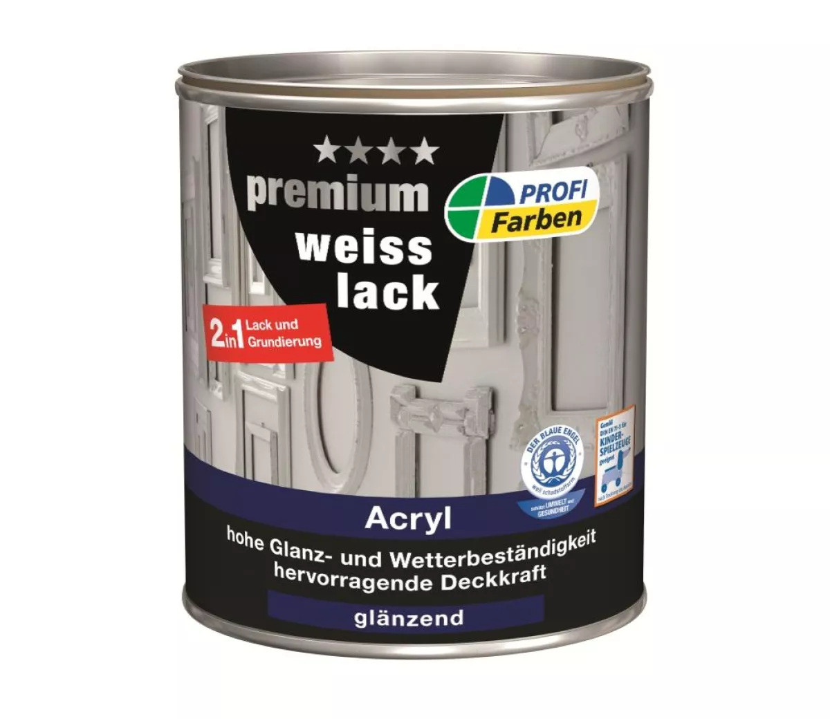 PROFI Acryl Premium Weißlack glänzend 750 ml Reinweiß RAL 9010