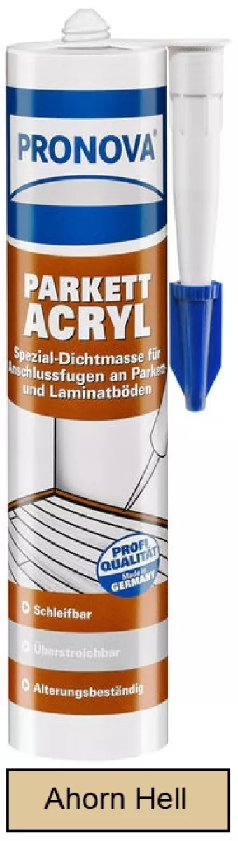 Pronova Parkett-Acryl Dichtstoff Silikonfrei Holz Laminat Korkböden 300 ml Ahorn Hell