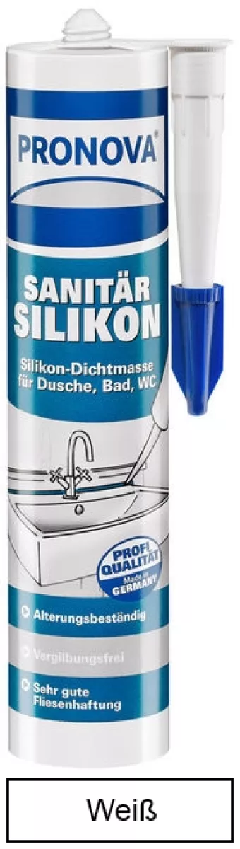 Pronova Sanitär-Silikon Dichtstoff Fugendicht 300 ml Kartusche Weiß
