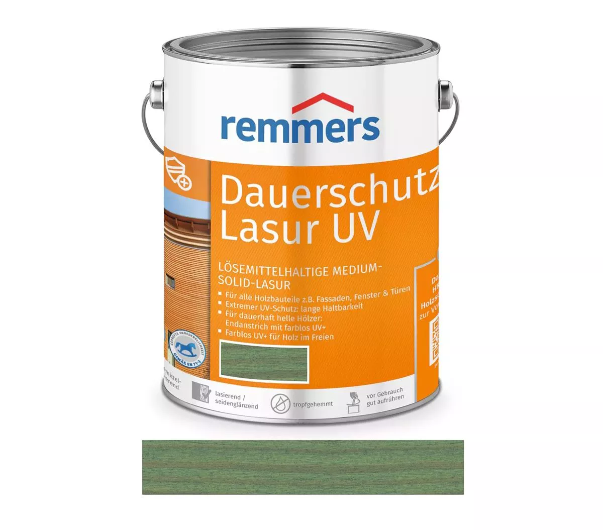 Remmers Dauerschutz-Lasur UV Tannengrün 5 Liter Holzschutz für Außen