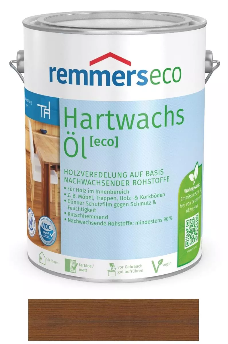 Remmers ECO Hartwachs-Öl Nussbaum RC-660 0,375 L für Holz im Innenbereich