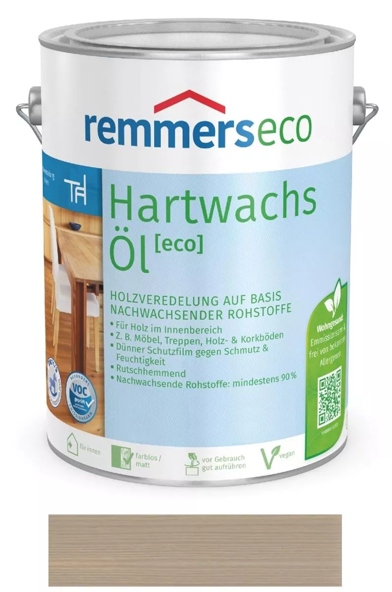Remmers ECO Hartwachs-Öl Silbergrau RC-970 0,75 L für Holz im Innenbereich