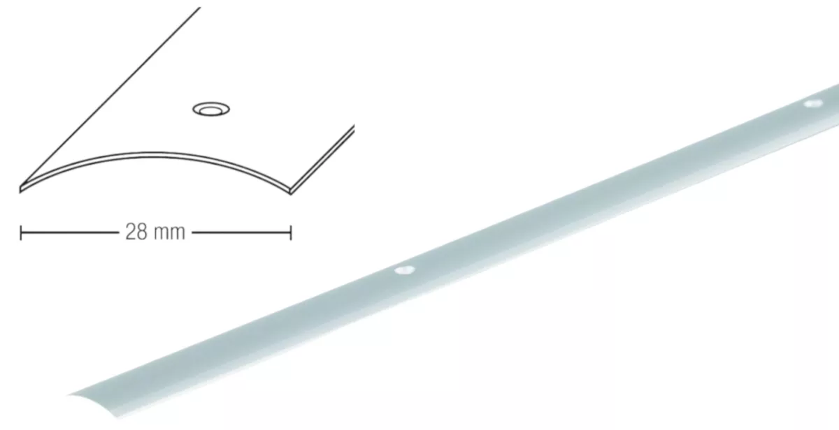 Repac Übergangsprofil Aluminium gebohrt silber 28 mm x 100 cm