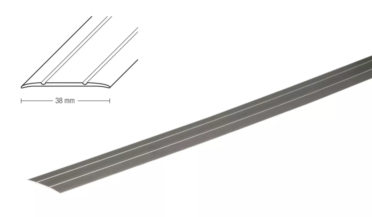 Repac Übergangsprofil Aluminium selbstklebend edelstahl optik 38 mm x 100 cm