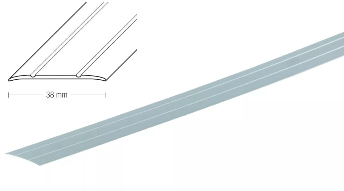 Repac Übergangsprofil Aluminium selbstklebend silber 38 mm x 100 cm