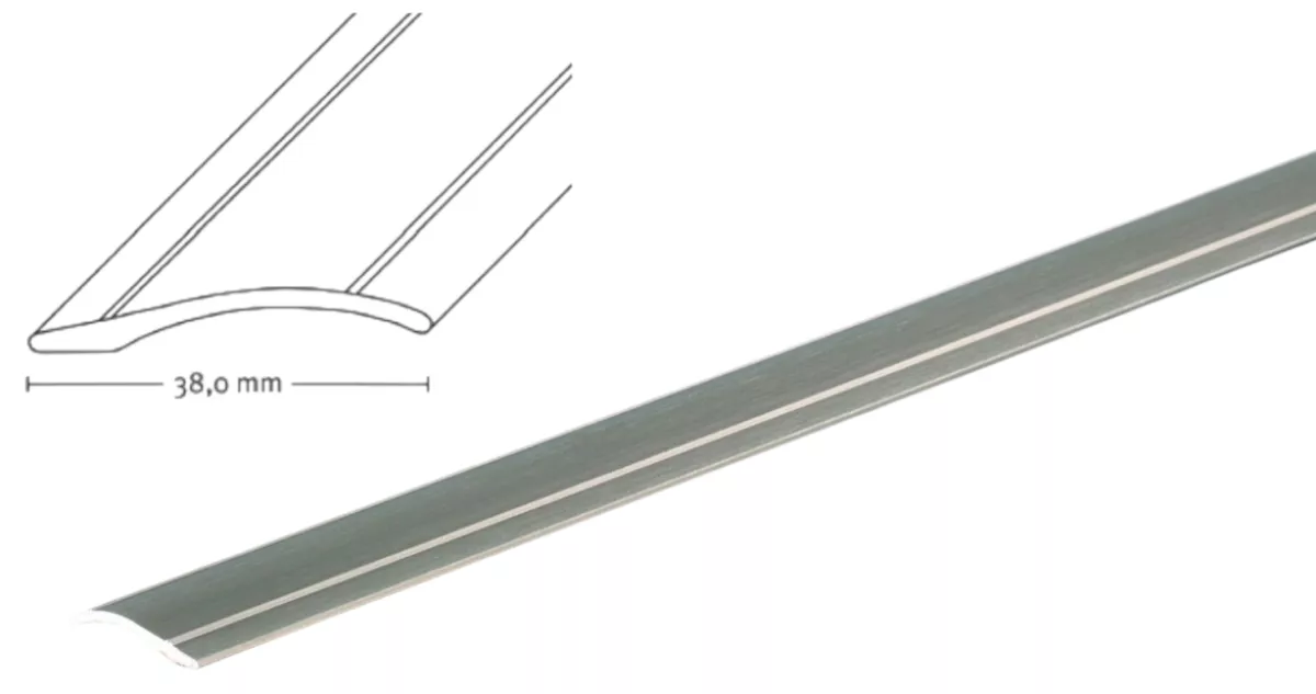 Repac Ausgleichsprofil Laminat Aluminium selbstklebend edelstahl optik 38 mm x 100 cm