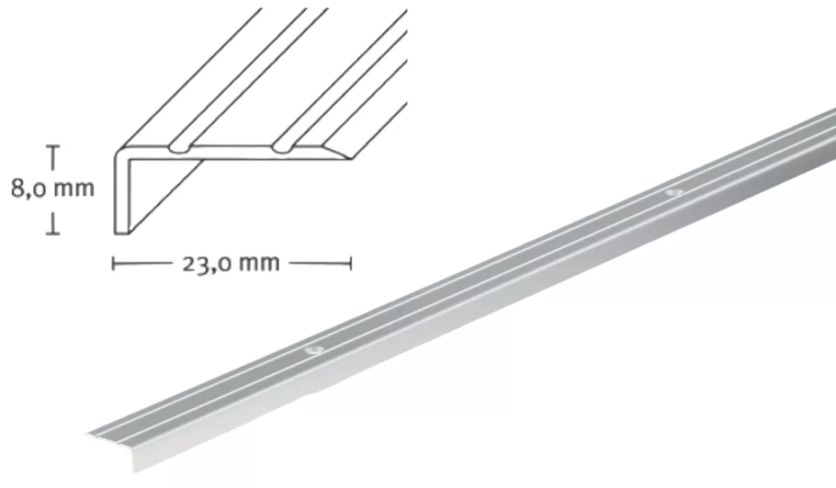 Repac Winkelprofil Aluminium gebohrt silber 23/8 mm x 100cm