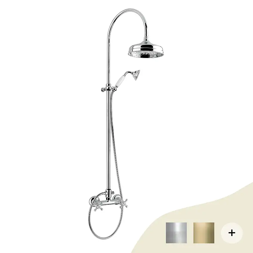 Retro Duscharmatur Arcadia mit Hand- und Regendusche