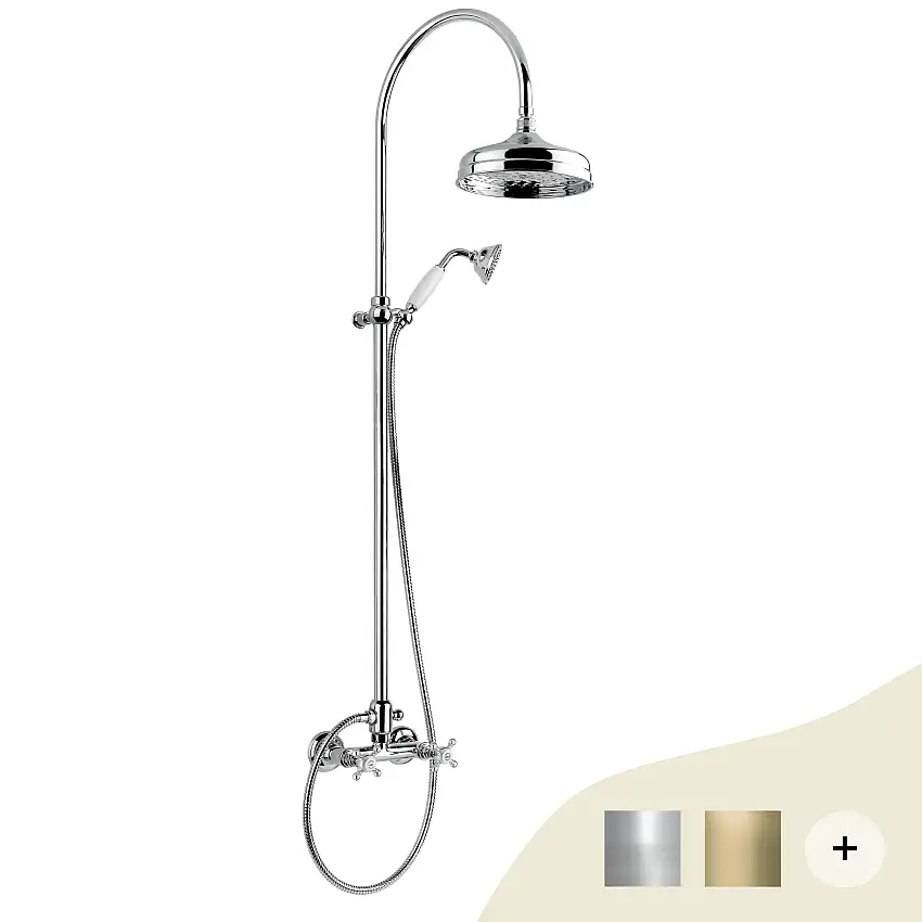Retro Duscharmatur Revival mit Hand- und Regendusche