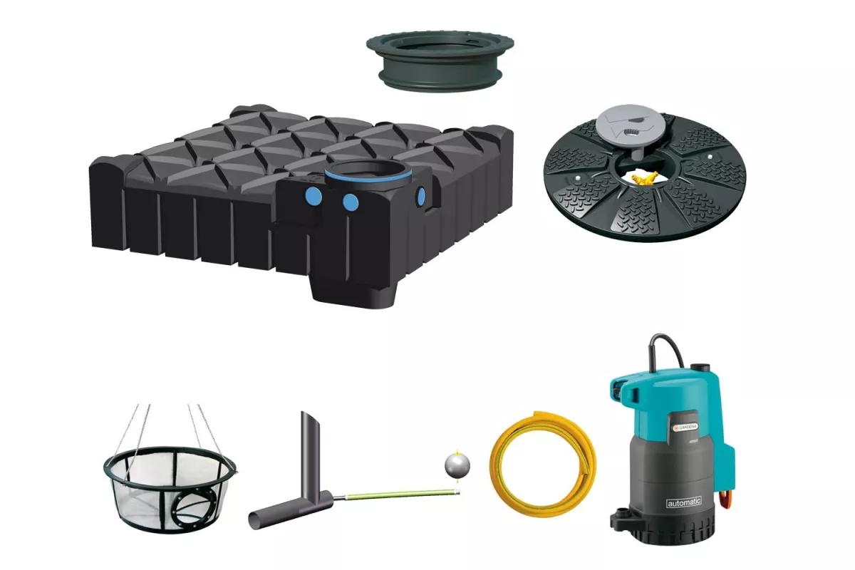 Rewatec Garten-Komplettanlage F-Line Basic Retention 1500 L