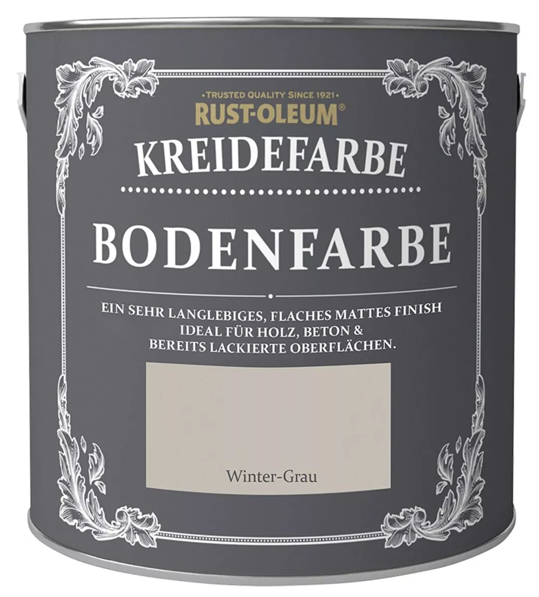 Rust Oleum Kreidefarbe Bodenfarbe Winter-Grau 2,5l