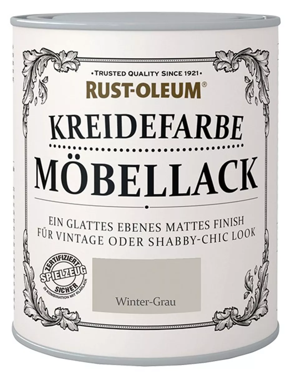 Rust Oleum Kreidefarbe Möbellack Winter-Grau 750ml