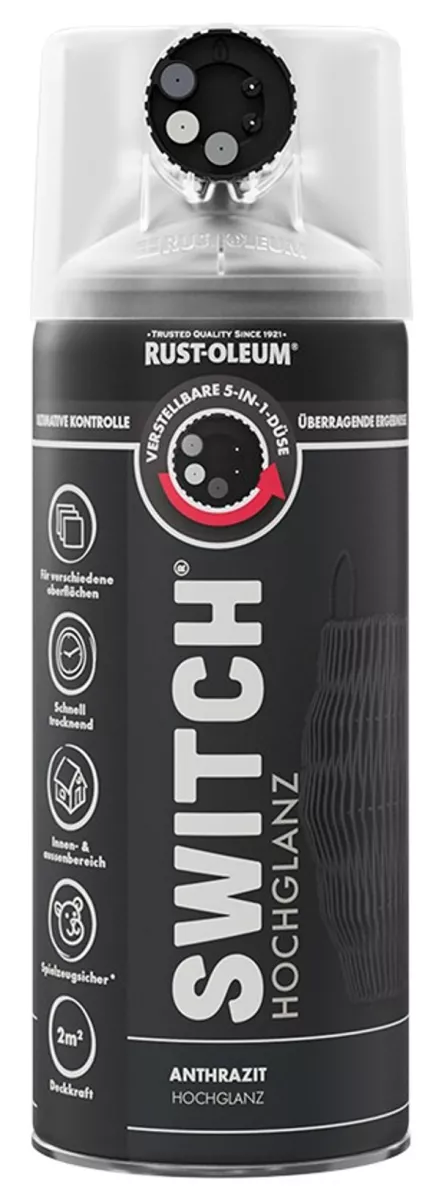 Rust Oleum Sprühlack Switch Anthrazit Hochglänzend 400ml