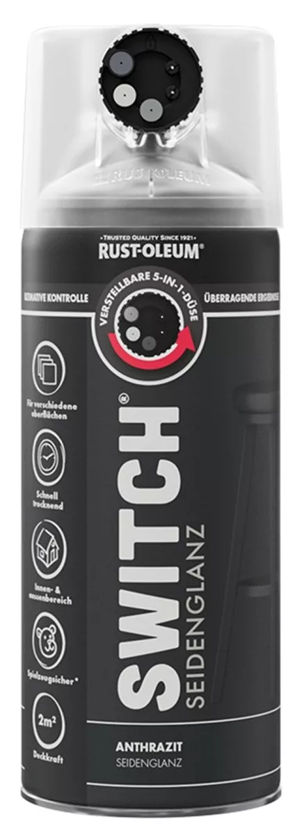 Rust Oleum Sprühlack Switch Anthrazit Seidenglänzend 400ml