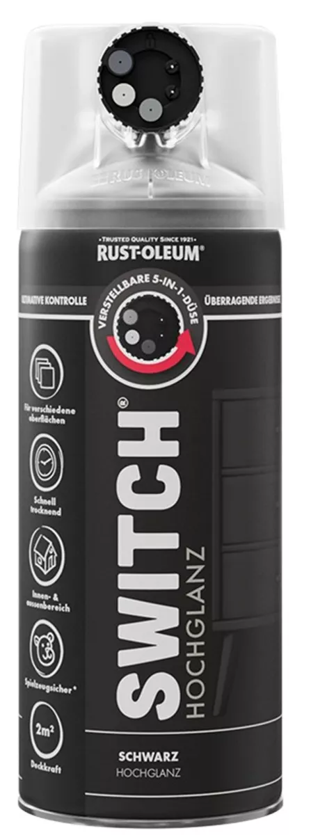 Rust Oleum Sprühlack Switch Schwarz Hochglänzend 400ml