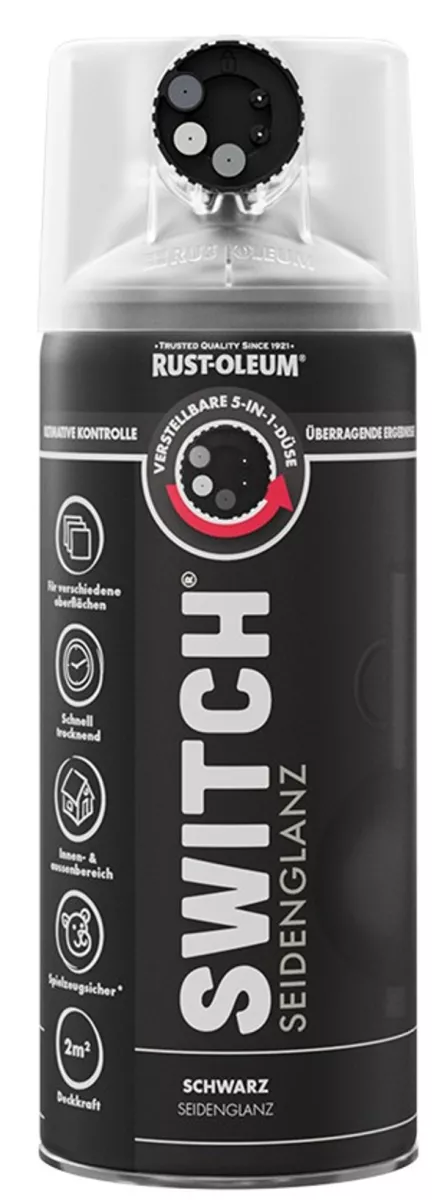 Rust Oleum Sprühlack Switch Schwarz Seidenglänzend 400ml