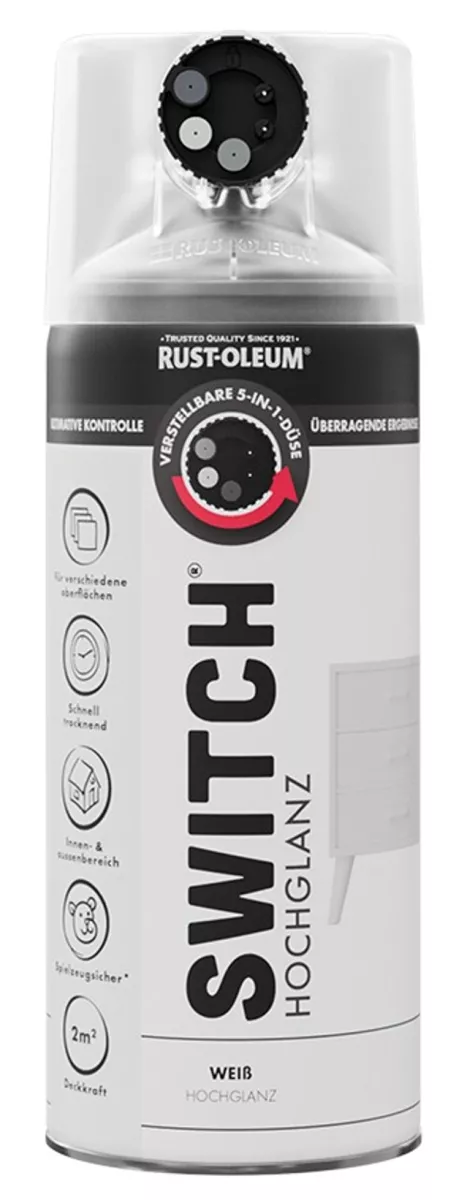 Rust Oleum Sprühlack Switch Weiß Hochglänzend 400ml