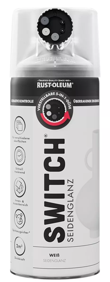 Rust Oleum Sprühlack Switch Weiß Seidenglänzend 400ml