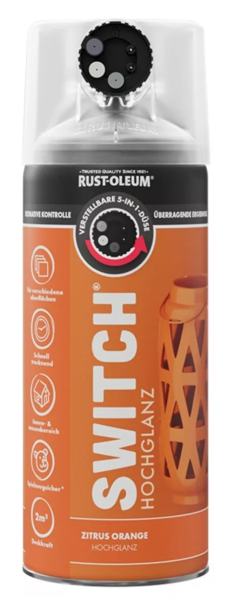 Rust Oleum Sprühlack Switch Zitrusorange Hochglänzend 400ml